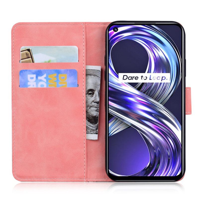 Nahkakotelo Realme 8i Tiger Face Print