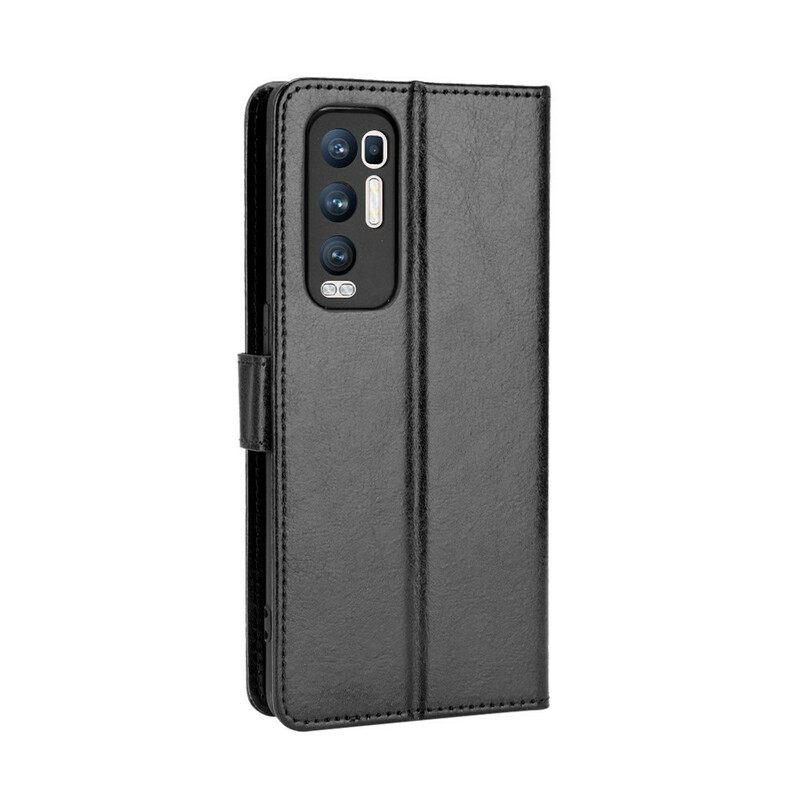 Flip Case Oppo Find X3 Neo Keinonahka Näyttävä