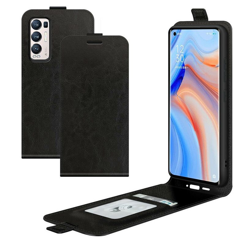 Kotelot Oppo Find X3 Neo Vertical Flap Leather Effect