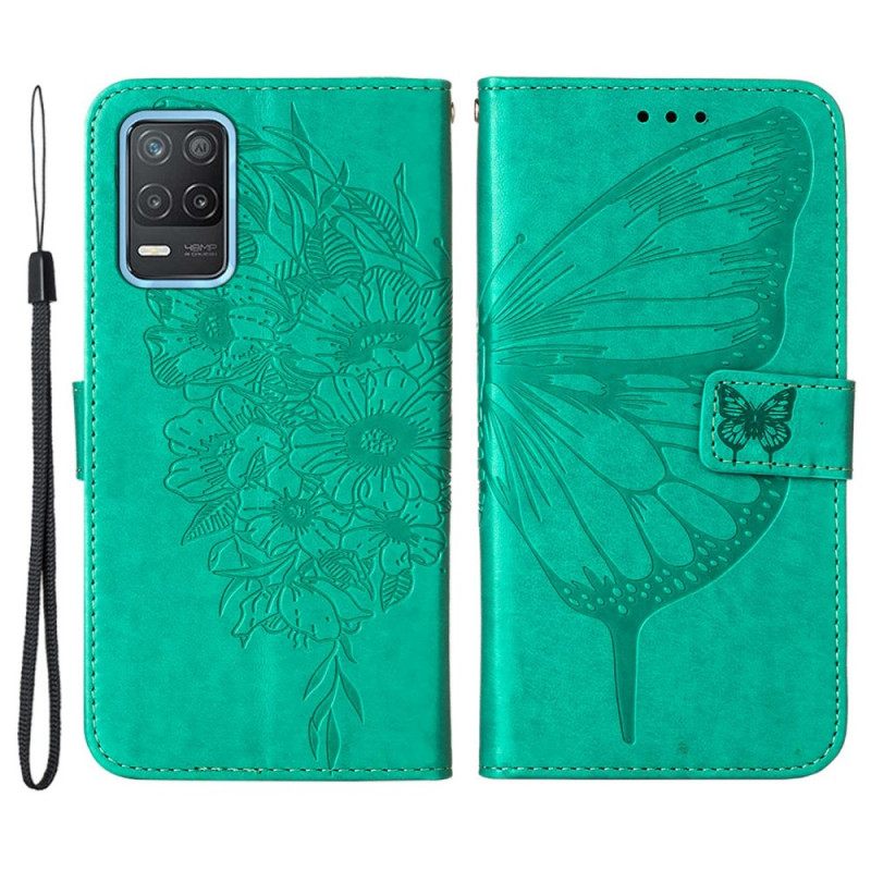 Nahkakotelo Realme 8 5G Butterfly Design