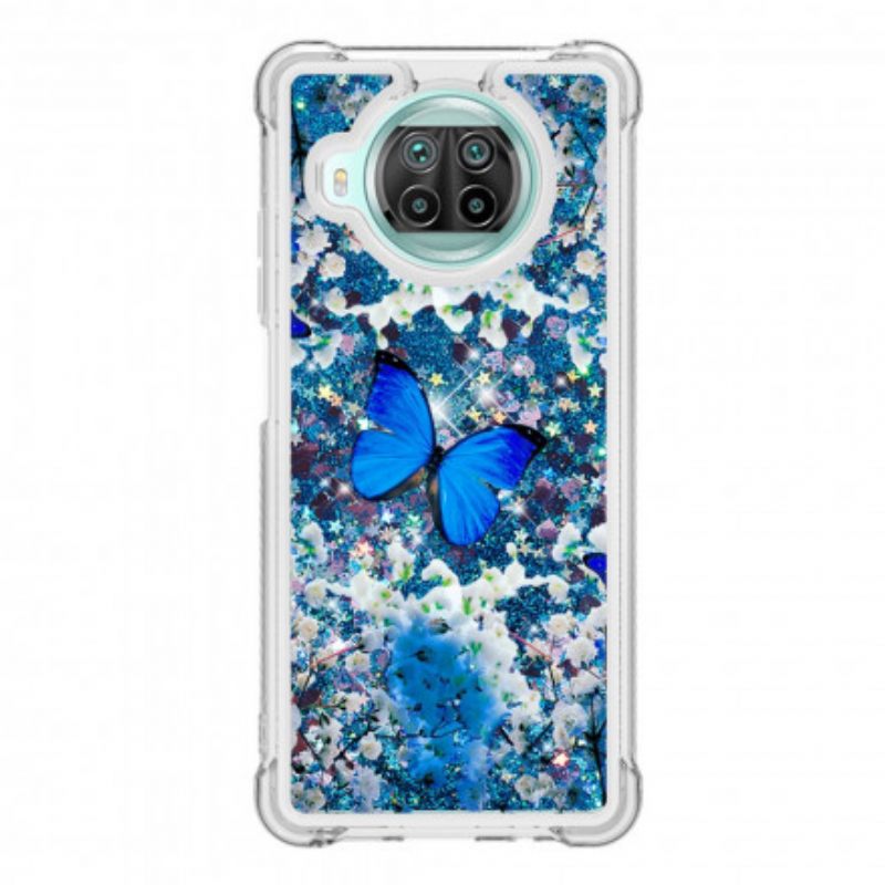 Case Xiaomi Mi 10T Lite / Redmi Note 9 Pro 5G Glitter Blue Butterflies