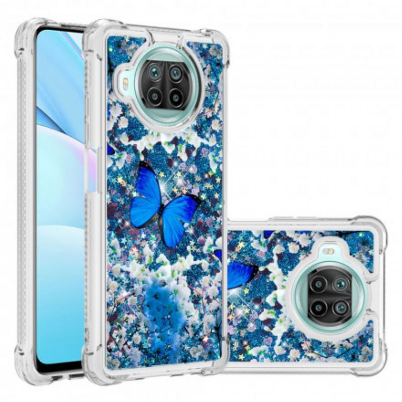 Case Xiaomi Mi 10T Lite / Redmi Note 9 Pro 5G Glitter Blue Butterflies