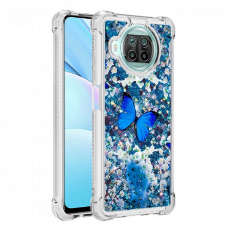 Case Xiaomi Mi 10T Lite / Redmi Note 9 Pro 5G Glitter Blue Butterflies