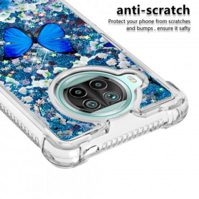 Case Xiaomi Mi 10T Lite / Redmi Note 9 Pro 5G Glitter Blue Butterflies