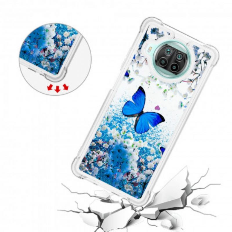 Case Xiaomi Mi 10T Lite / Redmi Note 9 Pro 5G Glitter Blue Butterflies