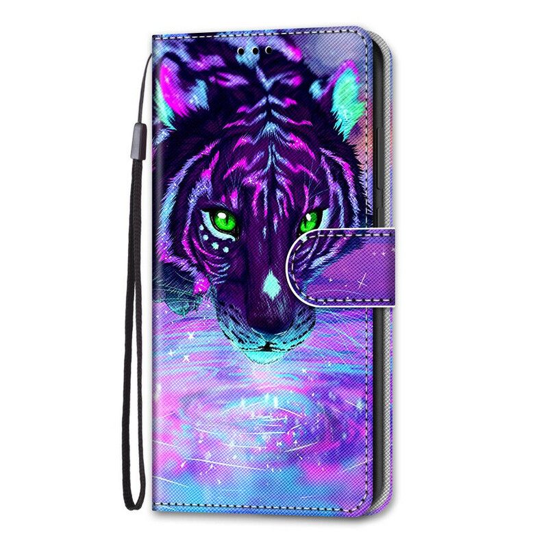 Flip Case Xiaomi Mi 10T Lite / Redmi Note 9 Pro 5G Kissa Kaulanauhalla