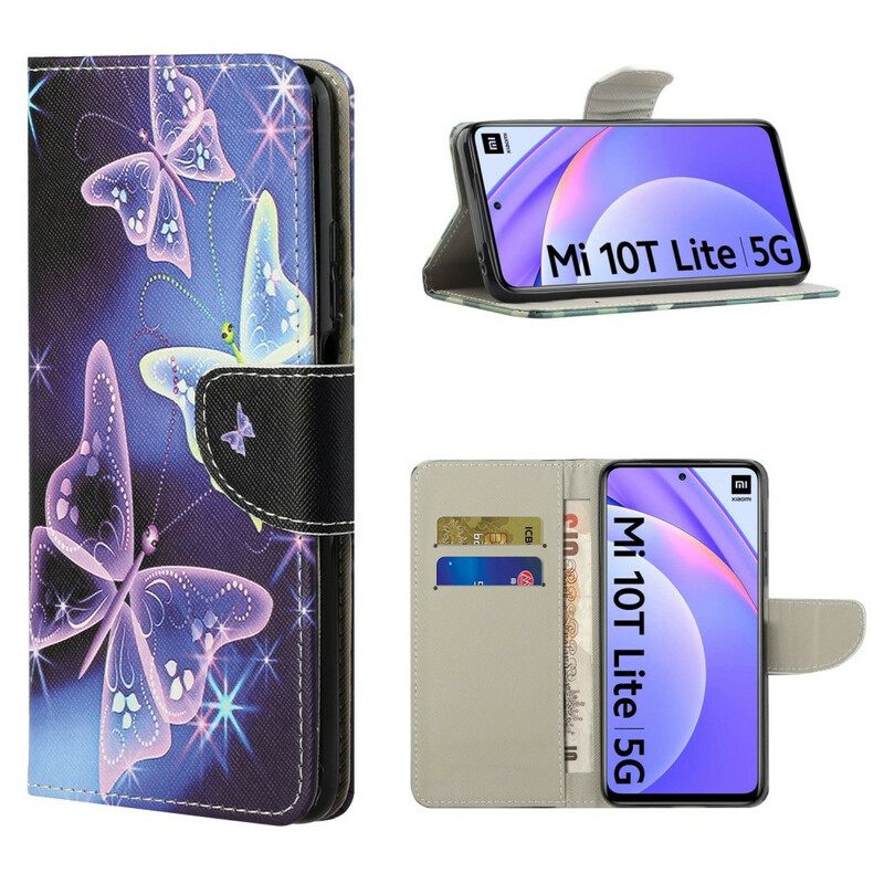 Flip Case Xiaomi Mi 10T Lite / Redmi Note 9 Pro 5G Neon Butterflies