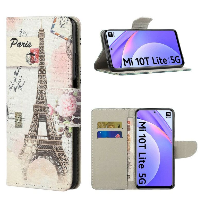 Kotelot Xiaomi Mi 10T Lite / Redmi Note 9 Pro 5G Retro Eiffel-torni