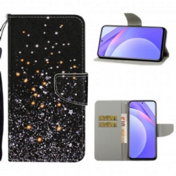 Kotelot Xiaomi Mi 10T Lite / Redmi Note 9 Pro 5G Stars And Sequins With Lanyard