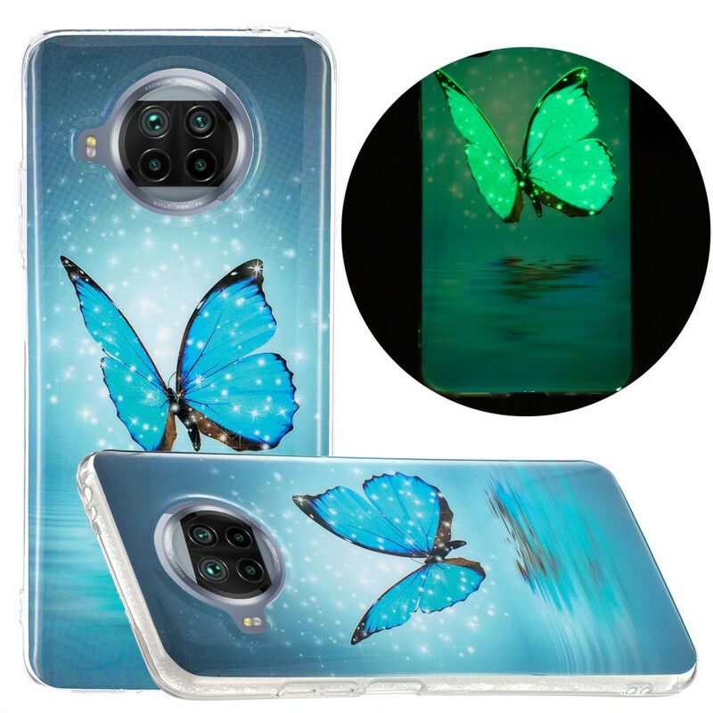 Kuori Xiaomi Mi 10T Lite / Redmi Note 9 Pro 5G Neon Blue Butterfly