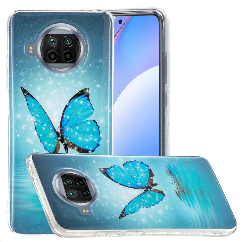 Kuori Xiaomi Mi 10T Lite / Redmi Note 9 Pro 5G Neon Blue Butterfly