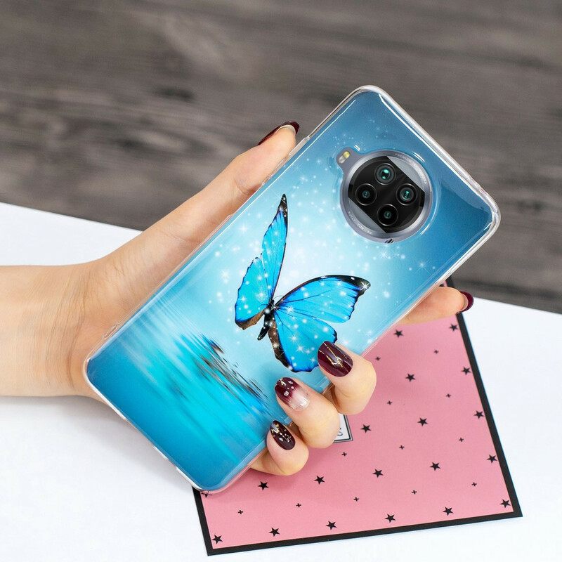 Kuori Xiaomi Mi 10T Lite / Redmi Note 9 Pro 5G Neon Blue Butterfly