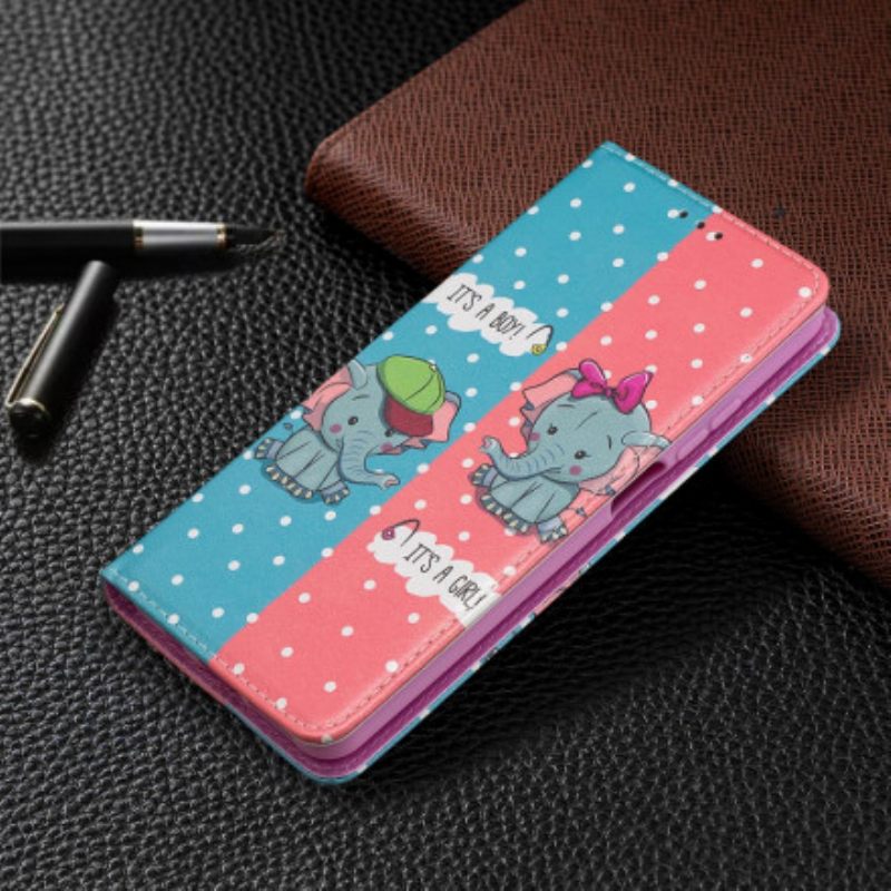 Puhelinkuoret Xiaomi Mi 10T Lite / Redmi Note 9 Pro 5G Kotelot Flip Baby Elephants