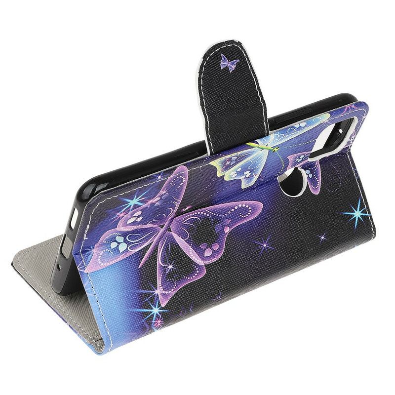 Kotelot Xiaomi Redmi 9C Neon Butterflies