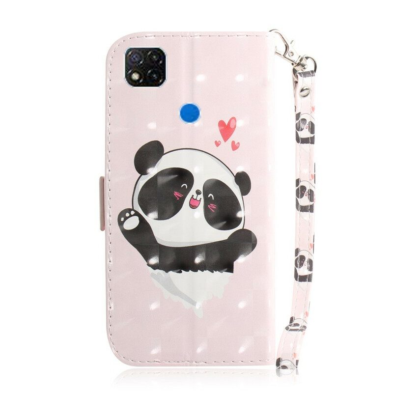 Kotelot Xiaomi Redmi 9C Suojaketju Kuori Panda Love In Lanyard