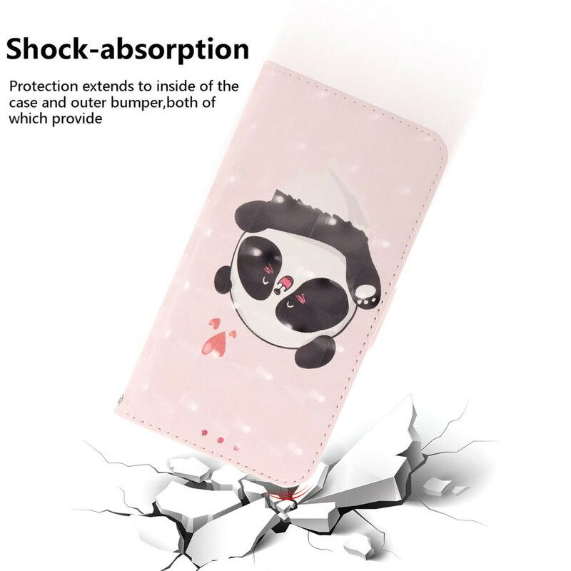 Kotelot Xiaomi Redmi 9C Suojaketju Kuori Panda Love In Lanyard