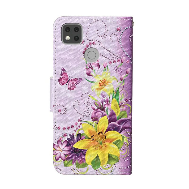 Kotelot Xiaomi Redmi 9C Suojaketju Kuori Southern Butterflies And Flowers Things