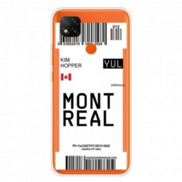 Kuori Xiaomi Redmi 9C Boarding Pass Montrealiin