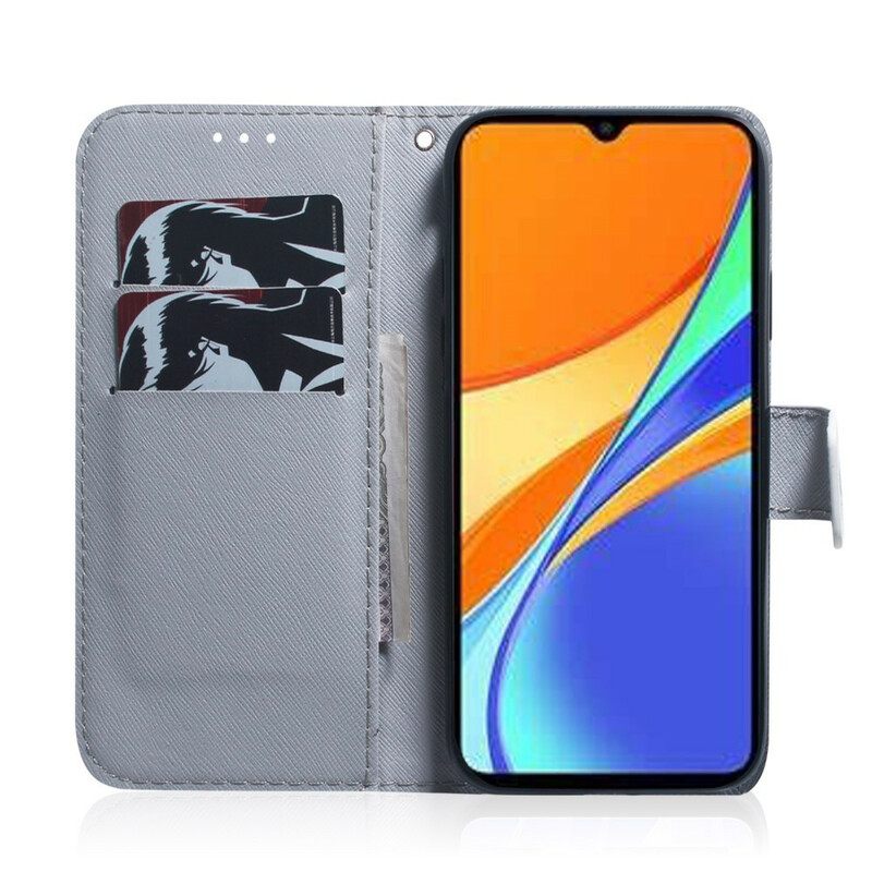 Nahkakotelo Xiaomi Redmi 9C Kukkivan Puun Oksa