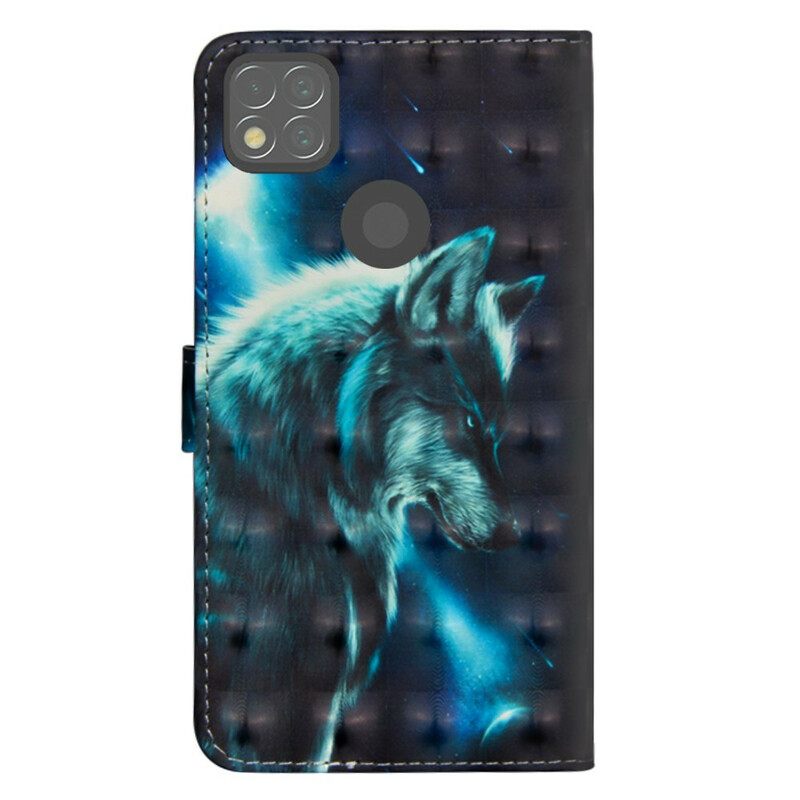 Nahkakotelo Xiaomi Redmi 9C Majestic Wolf