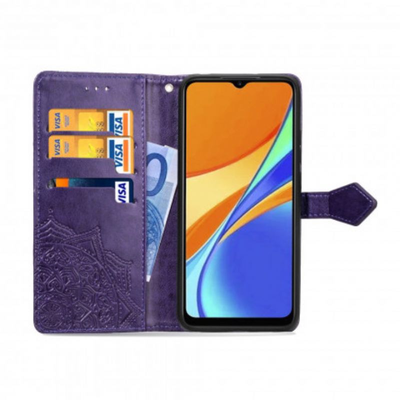 Nahkakotelo Xiaomi Redmi 9C Mandala Keskiaika