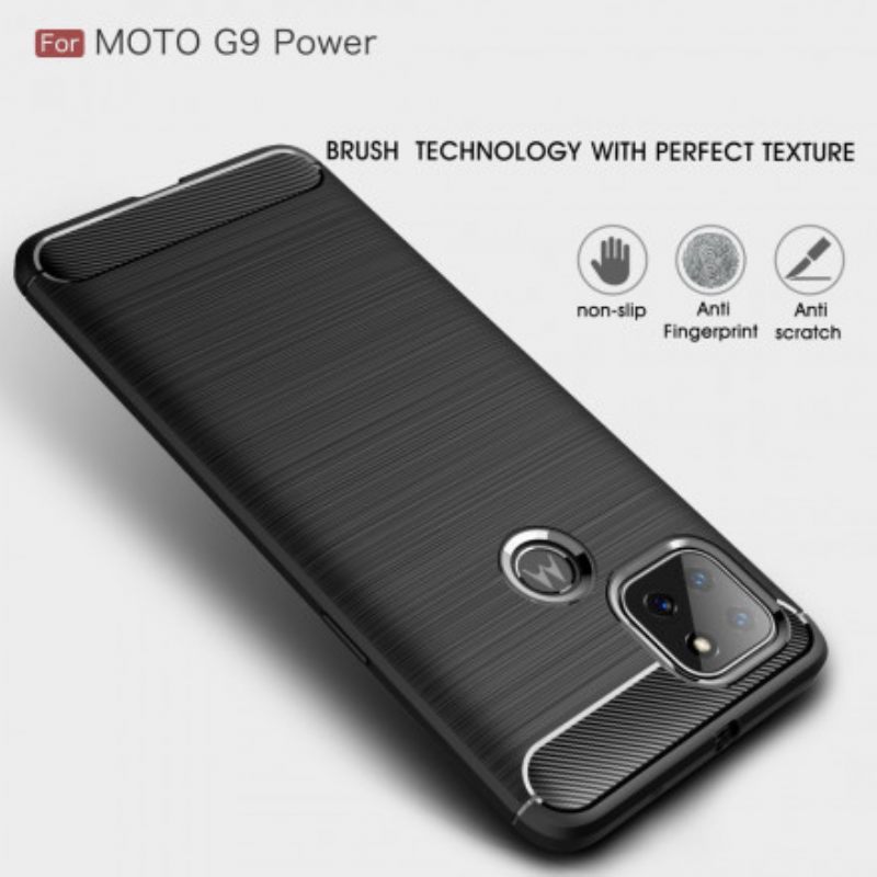 Case Moto G9 Power Harjattu Hiilikuitu