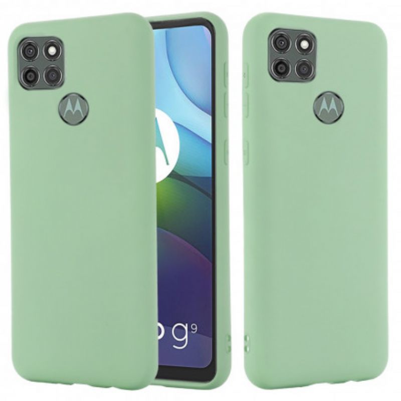 Case Moto G9 Power Nestemäinen Silikoni Kaulanauhalla