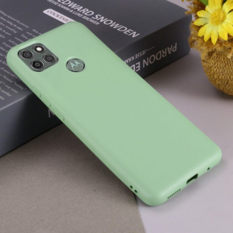 Case Moto G9 Power Nestemäinen Silikoni Kaulanauhalla