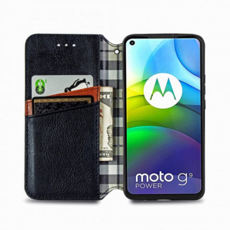 Puhelinkuoret Moto G9 Power Kotelot Flip Diamond Texture Leather Effect