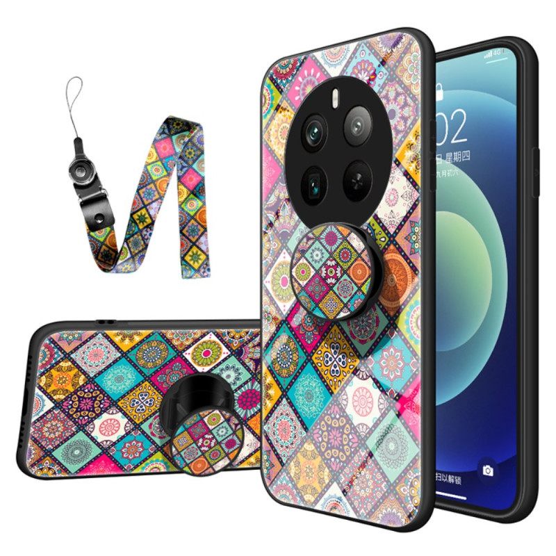 Puhelinkuoret Realme 12 Pro / 12 Pro Plus Patchwork-tuki Ja Kaulanauha