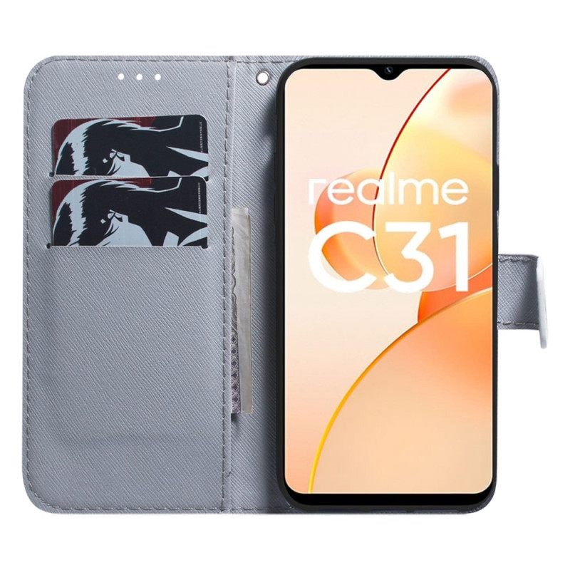 Flip Case Realme C31 Wolf Head