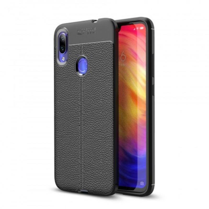 Case Xiaomi Redmi Note 7 Nahkaefekti Litsi Kaksinkertainen Linja