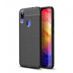 Case Xiaomi Redmi Note 7 Nahkaefekti Litsi Kaksinkertainen Linja