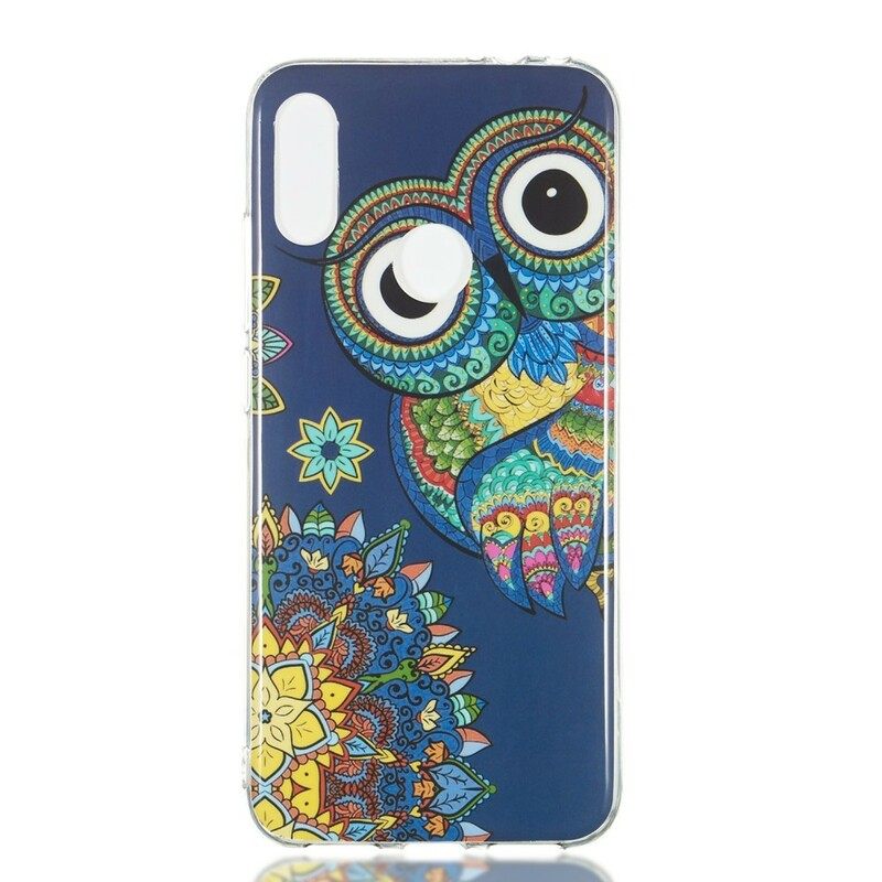 Case Xiaomi Redmi Note 7 Owl Fluoresoiva Mandala