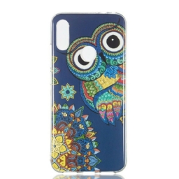 Case Xiaomi Redmi Note 7 Owl Fluoresoiva Mandala