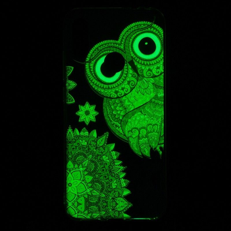 Case Xiaomi Redmi Note 7 Owl Fluoresoiva Mandala