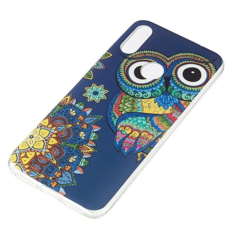 Case Xiaomi Redmi Note 7 Owl Fluoresoiva Mandala