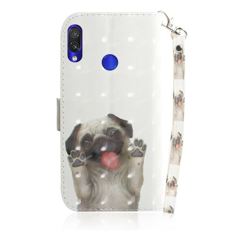 Flip Case Xiaomi Redmi Note 7 Suojaketju Kuori Love My Dog In Lanyard