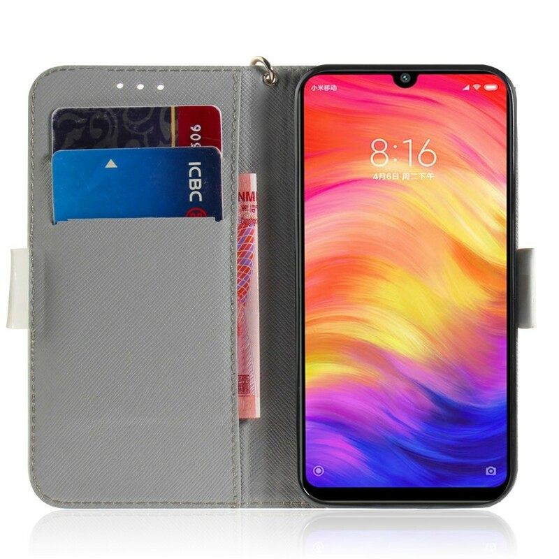 Flip Case Xiaomi Redmi Note 7 Suojaketju Kuori Love My Dog In Lanyard