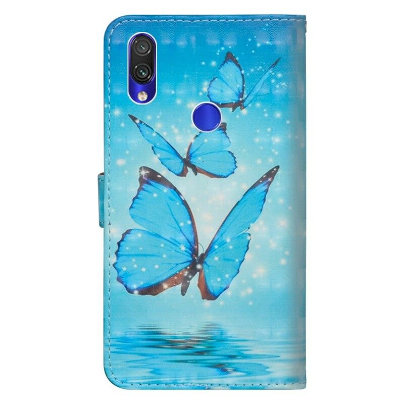 Kotelot Xiaomi Redmi Note 7 Flying Blue Butterflies