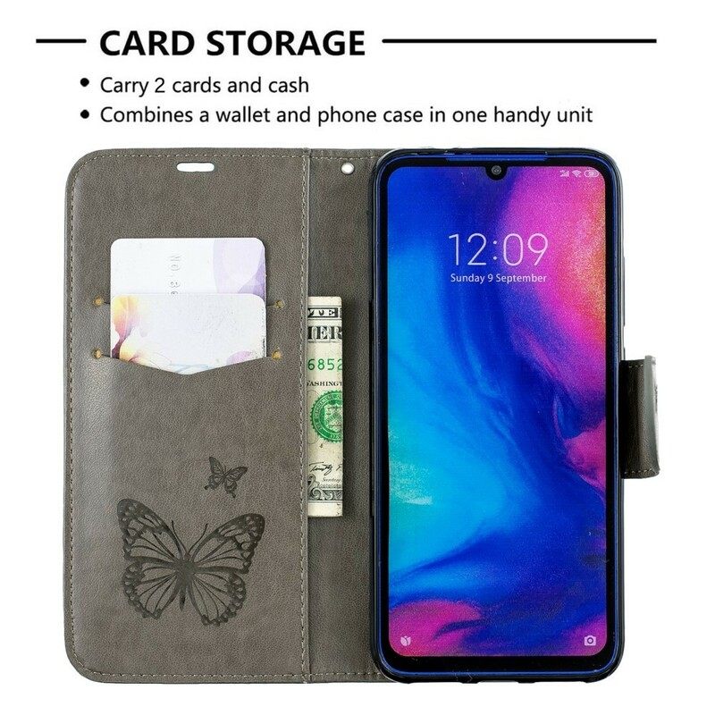 Kotelot Xiaomi Redmi Note 7 Suojaketju Kuori Butterflies Painettu Hihna