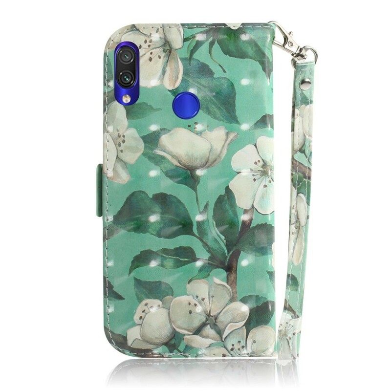 Nahkakotelo Xiaomi Redmi Note 7 Suojaketju Kuori Strap Flower Branch