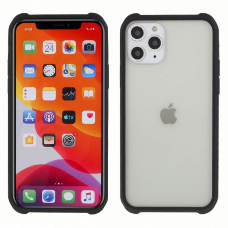 Case iPhone 11 Pro Max Karkaistu Lasi Ja Silikoni Näyttökalvolla