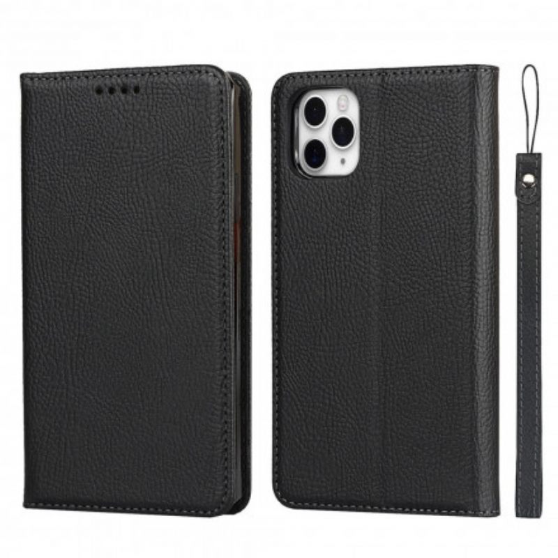 Case iPhone 11 Pro Max Kotelot Flip Irrotettava Aito Litsi-nahka