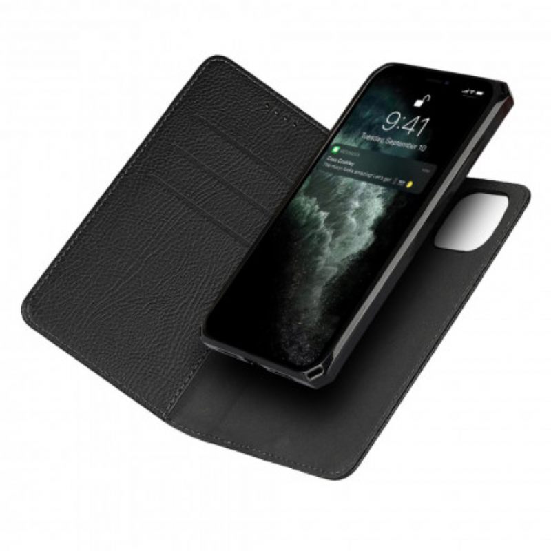 Case iPhone 11 Pro Max Kotelot Flip Irrotettava Aito Litsi-nahka