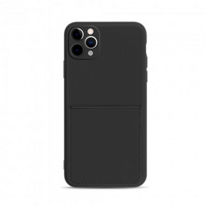 Case iPhone 11 Pro Max Silikoni Ja Keinonahka Korttikotelo