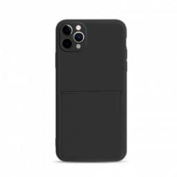 Case iPhone 11 Pro Max Silikoni Ja Keinonahka Korttikotelo