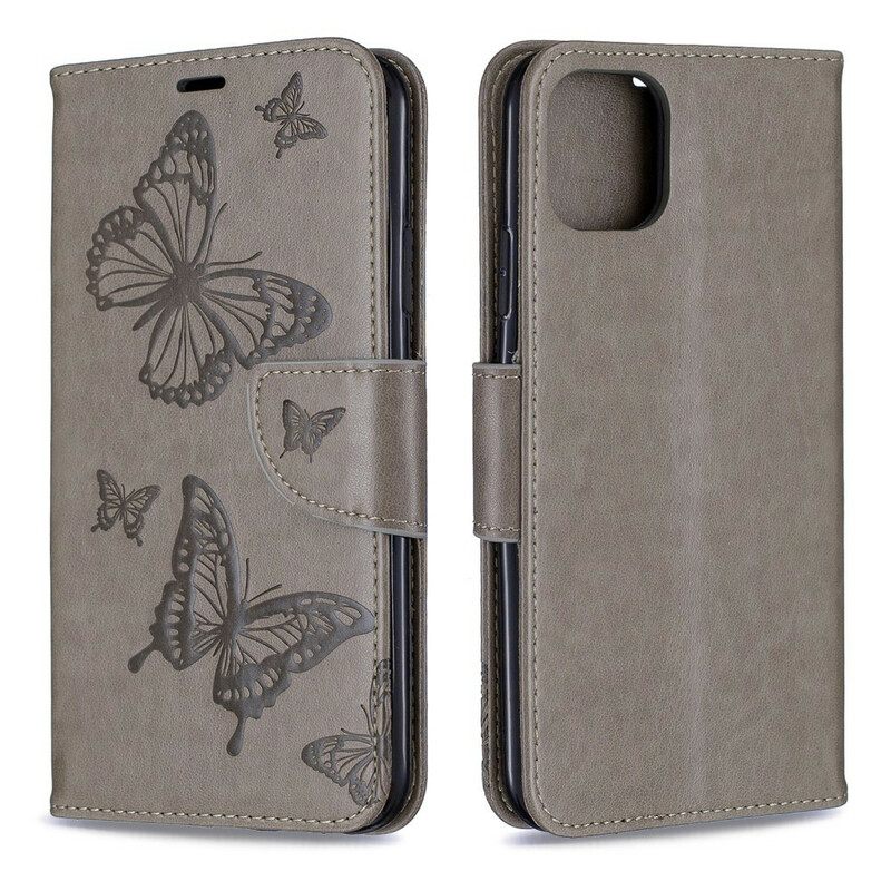 Kotelot iPhone 11 Pro Max Suojaketju Kuori Butterflies Painettu Hihna