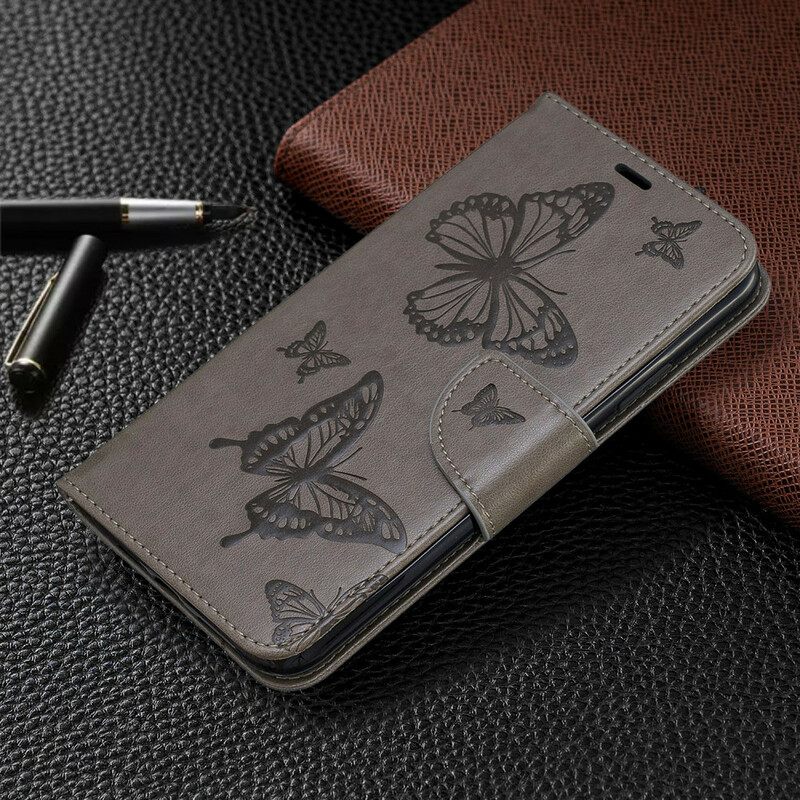 Kotelot iPhone 11 Pro Max Suojaketju Kuori Butterflies Painettu Hihna