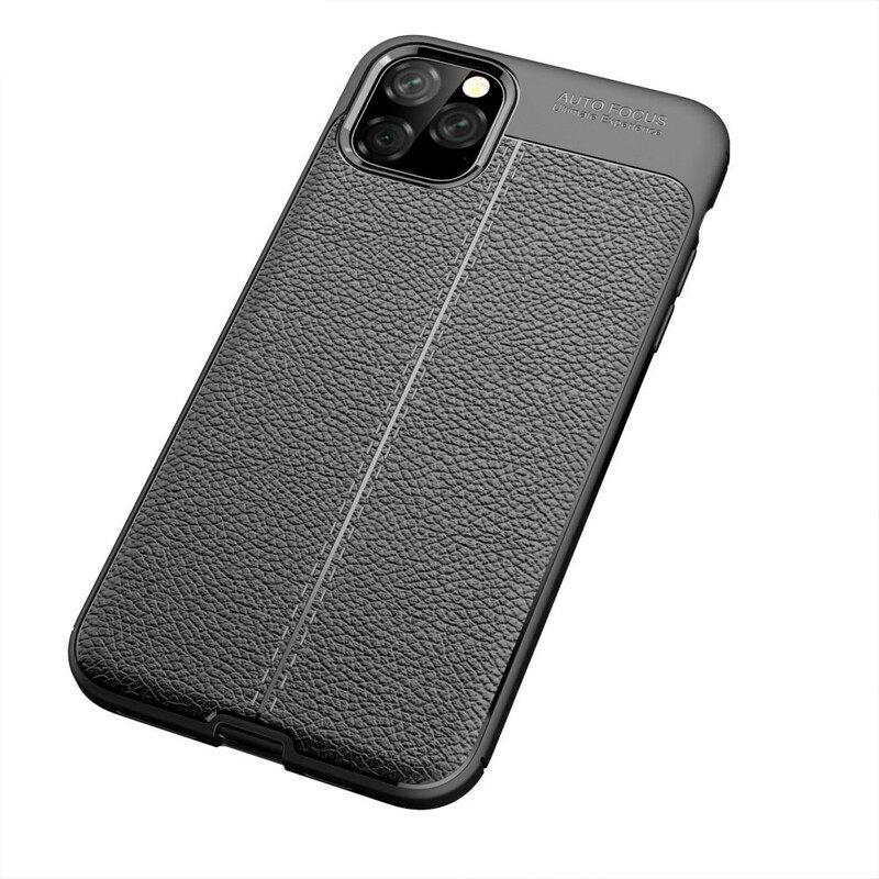 Kuori iPhone 11 Pro Max Double Line Litchi Leather Effect